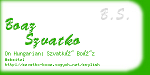 boaz szvatko business card